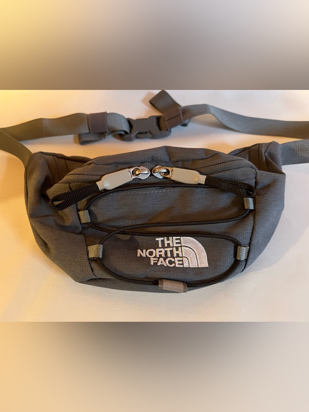 The North Face Gray Men's Waist Pack with White Logo